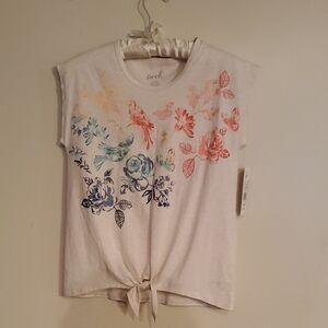 Peek Kids White Tee with Colorful Floral Print